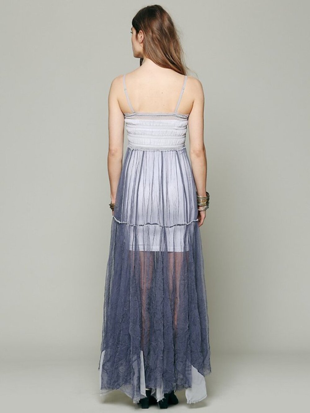 NWOT FREE PEOPLE INTIMATELY RAW TULLE MAXI SHEER MAXI SIZE M - Picture 2 of 12